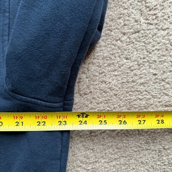 LL Bean Sweater Mens Large Tall 1/4 Zip Mock Neck Flannel Lined Thick Navy Blue - Picture 10 of 10